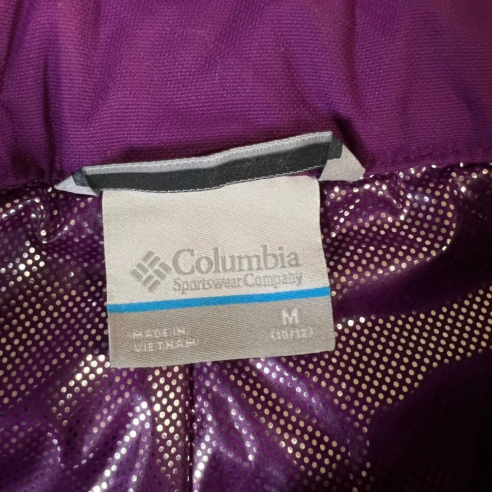 Columbia Kids Bugaboo II Snow Pants Purple Omni-Heat Insulated Size M 10/12